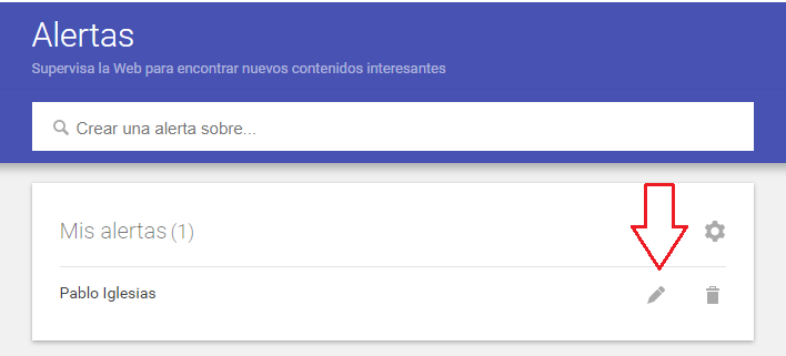 como modificar alertas de google