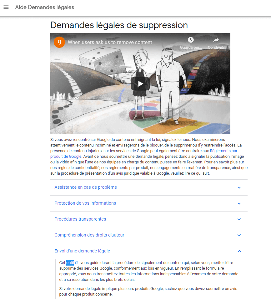 comment exercer le droit à l'oubli sur google