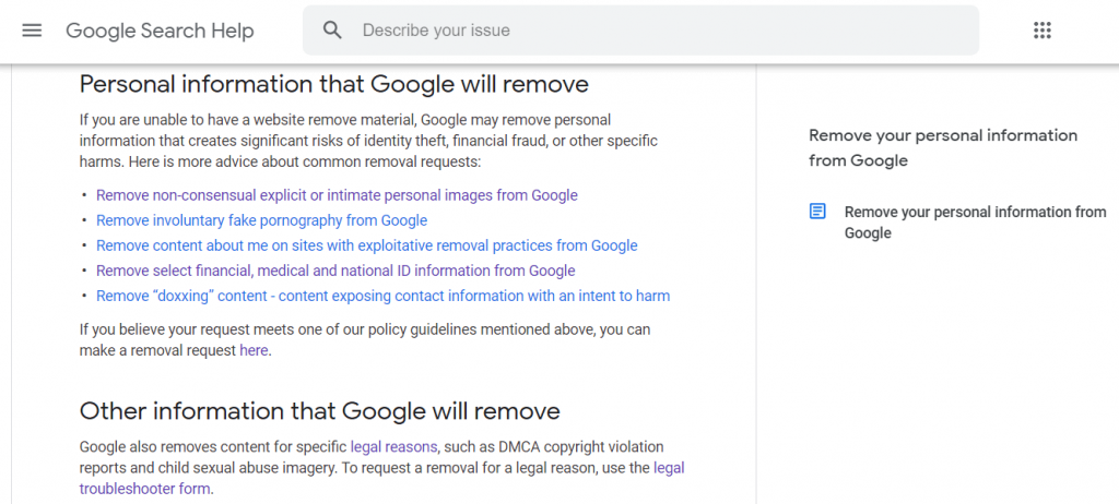 How to remove images from Google