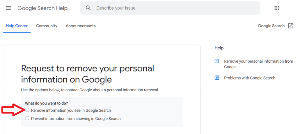 How do I remove my personal information from Google ReputationUP