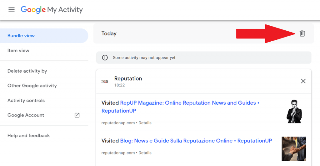 How do I remove my personal information from Google guide bundle view ReputationUP