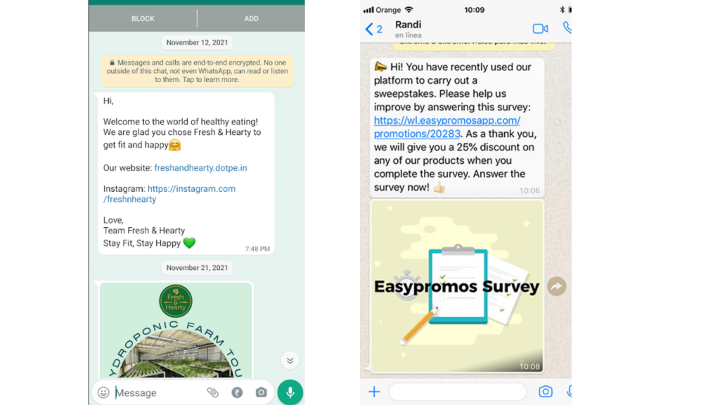 Whatsapp marketing examples 3 ReputationUP