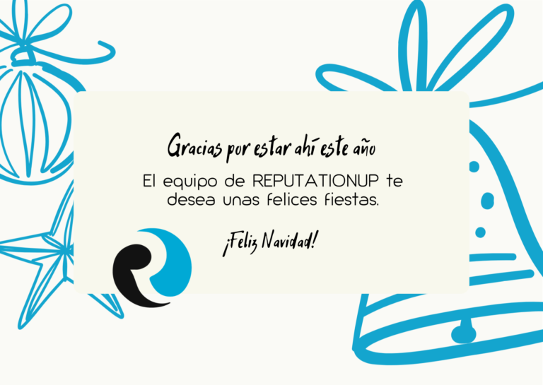 Tarjeta Felicitación de Navidad Ilustración Azul