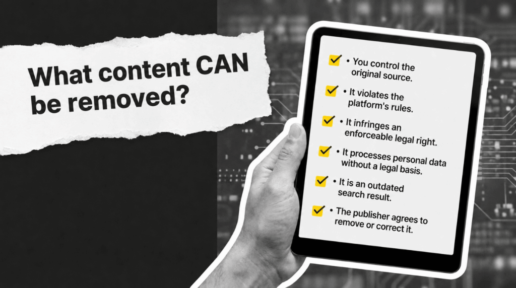 ReputationUP What content can be removed
