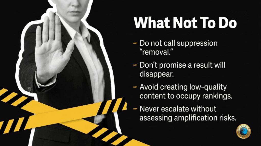 Suppression What not to do Reputationup