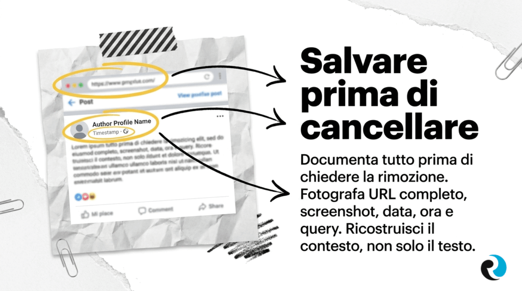 false accuse online ReputationUP Salvare prima di cancellare