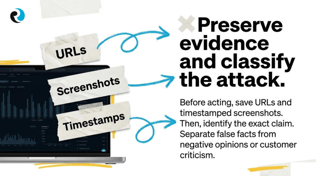 Preserve evidence ReputationUP