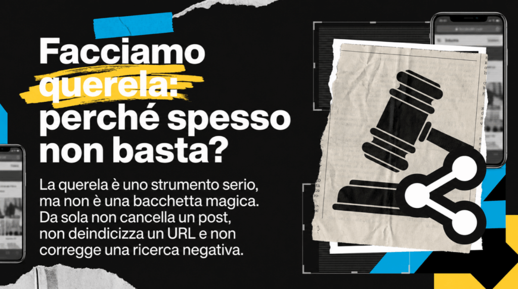perche la querela non basta contro la diffamazione online ReputationUP